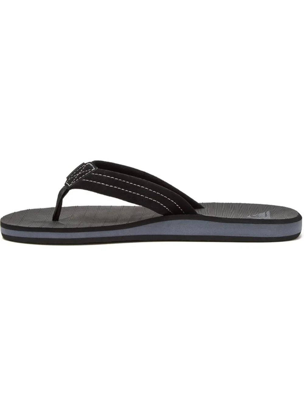 Men's Solid Black Suede Flip Flops Arch Support Athletic Sandals Thong Casual